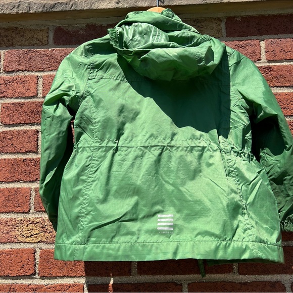 Lands' End Boy Girl Unisex Green Hooded Fleece Lined Windbreaker Jacket Medium - Picture 6 of 9